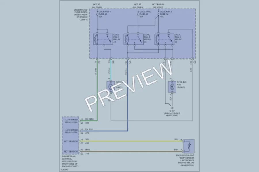 2001 Chevrolet Corvette Cooling Fan wiring diagram preview