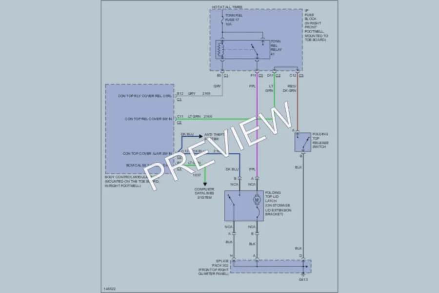 2001 Chevrolet Corvette Trunk Tailgate Fuel Door wiring diagram preview