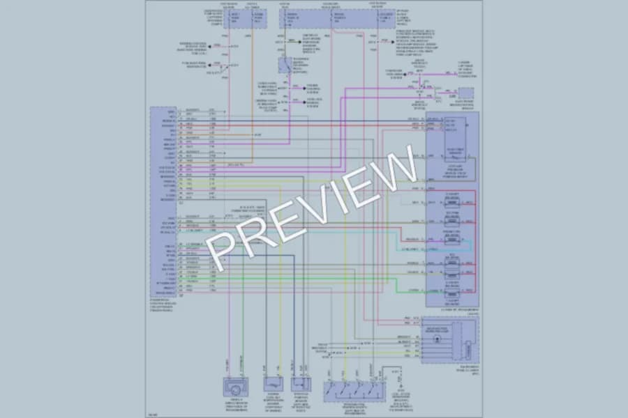 2001 Chevrolet G2500 Transmission wiring diagram preview with protected circuit layout