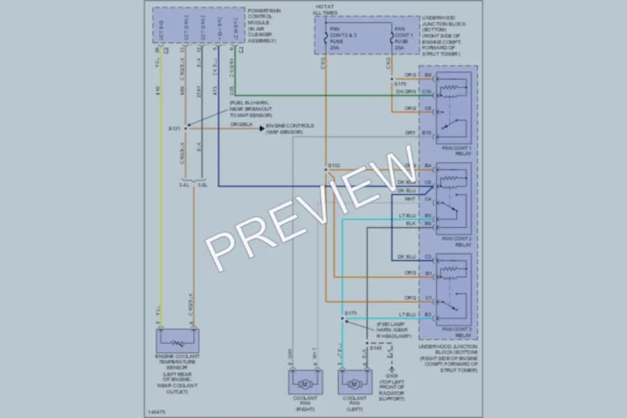 2001 Chevrolet Impala Cooling Fan wiring diagram preview