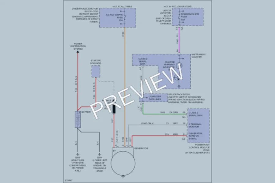 2001 Chevrolet Impala Starting Charging wiring diagram preview