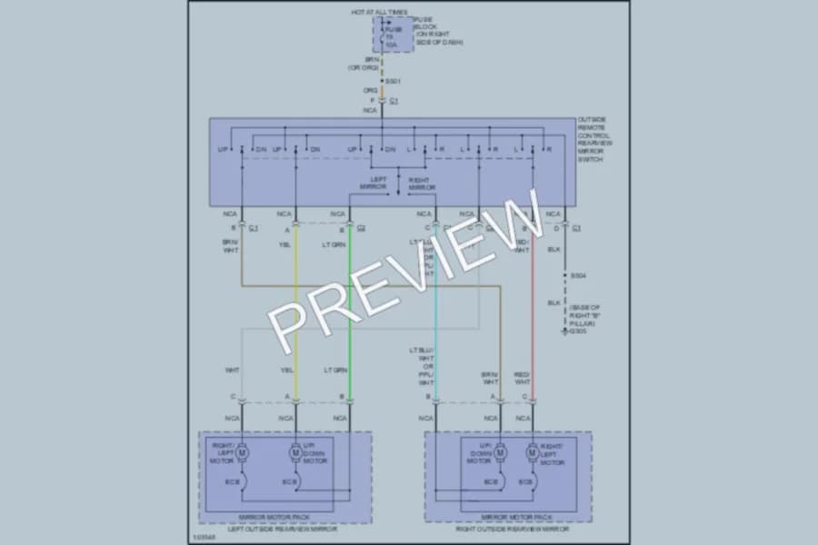 2001 Chevrolet Lumina Power Mirrors wiring diagram preview