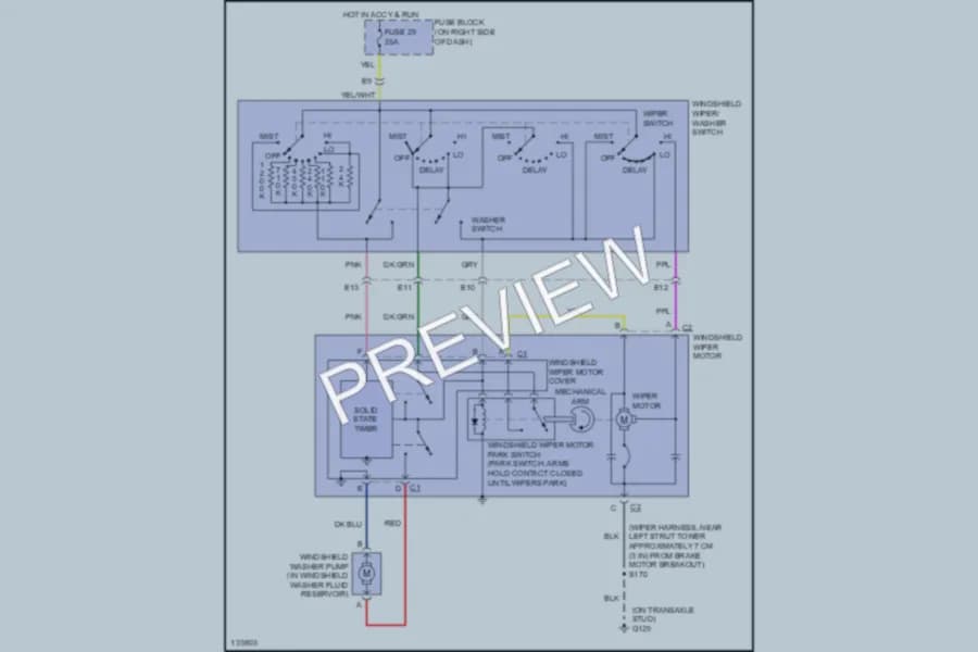 2001 Chevrolet Lumina Wiper Washer wiring diagram preview