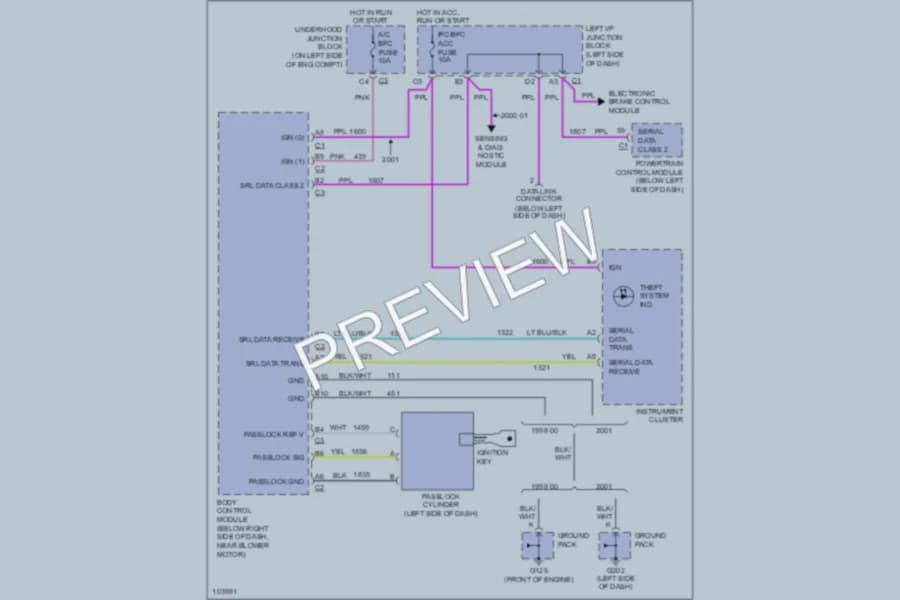 2001 Chevrolet Malibu Anti Theft wiring diagram preview