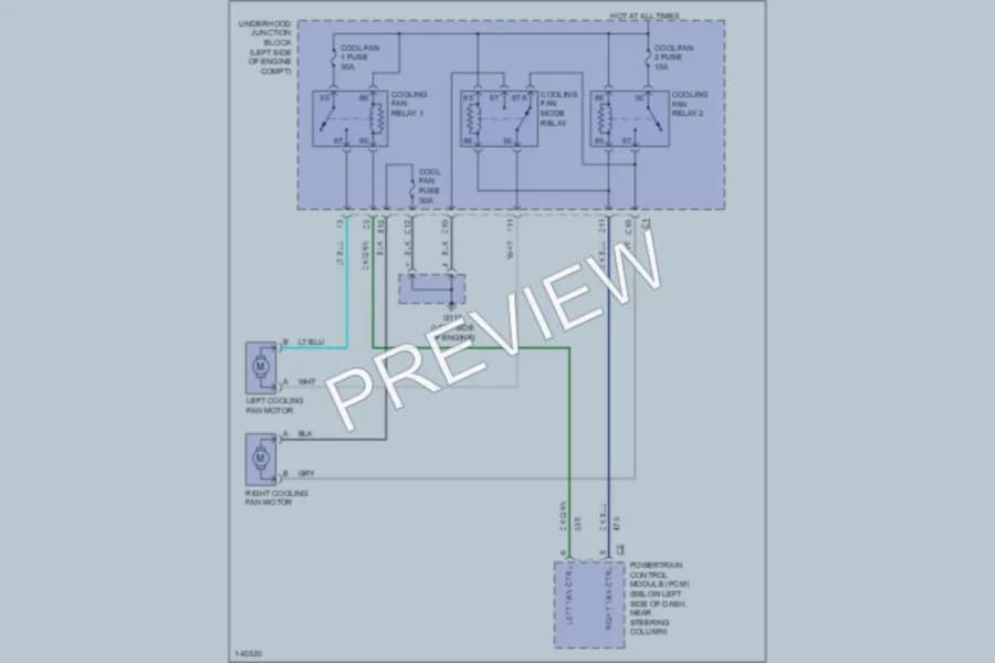 2001 Chevrolet Malibu Cooling Fan wiring diagram preview