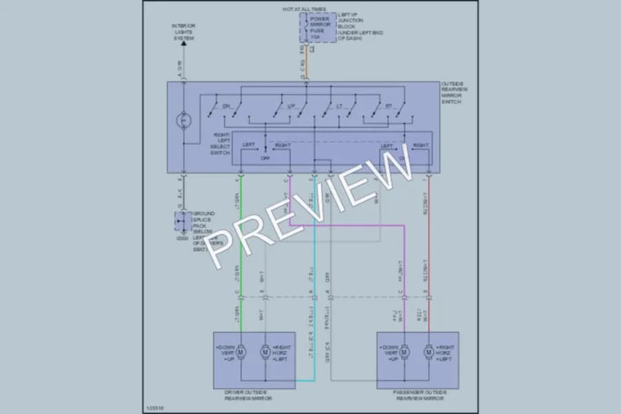 2001 Chevrolet Malibu Power Mirrors wiring diagram preview