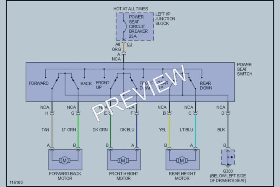 2001 Chevrolet Malibu Power Seats wiring diagram preview