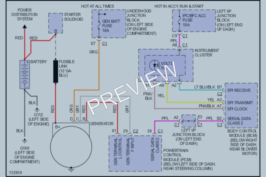 2001 Chevrolet Malibu Starting Charging wiring diagram preview