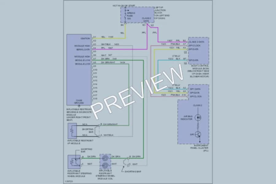 2001 Chevrolet Malibu Supplemental Restraints wiring diagram preview