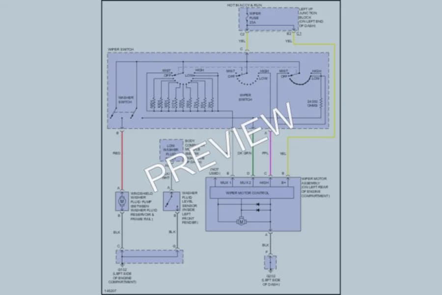 2001 Chevrolet Malibu Wiper Washer wiring diagram preview