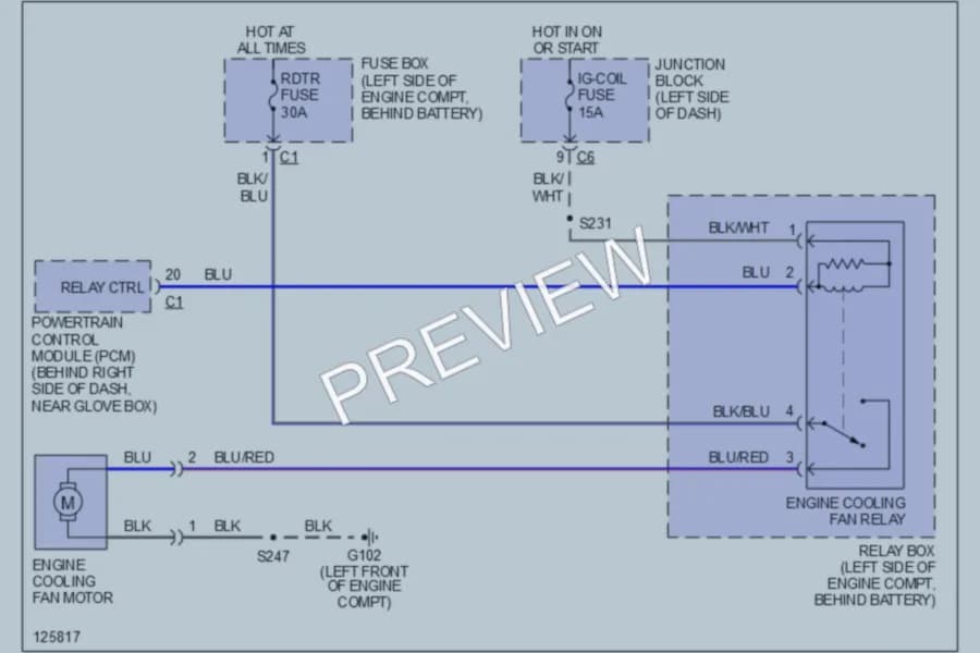 2001 Chevrolet Metro Cooling Fan wiring diagram preview