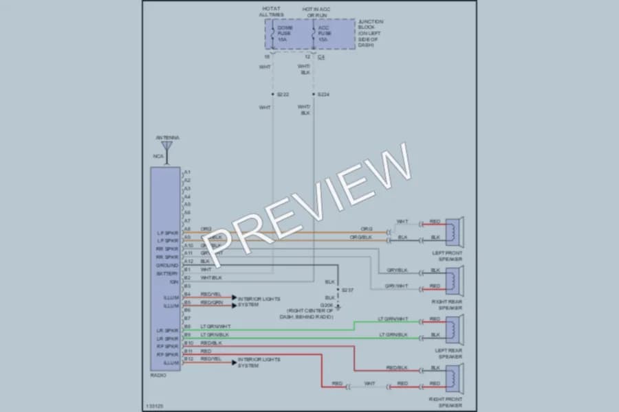 2001 Chevrolet Metro Radio wiring diagram preview
