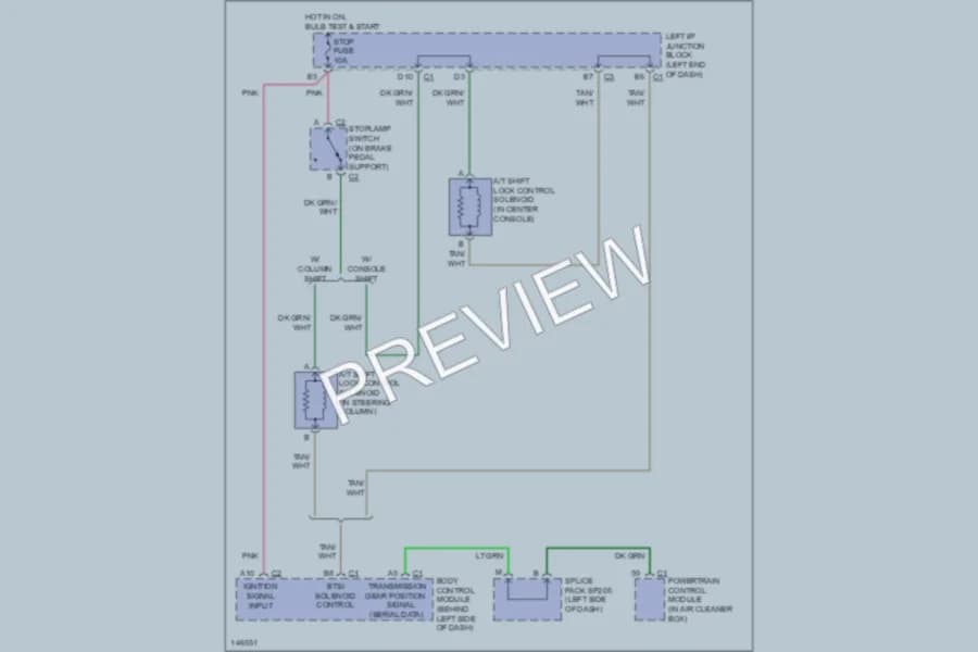 2001 Chevrolet MonteCarlo Shift Interlocks wiring diagram preview