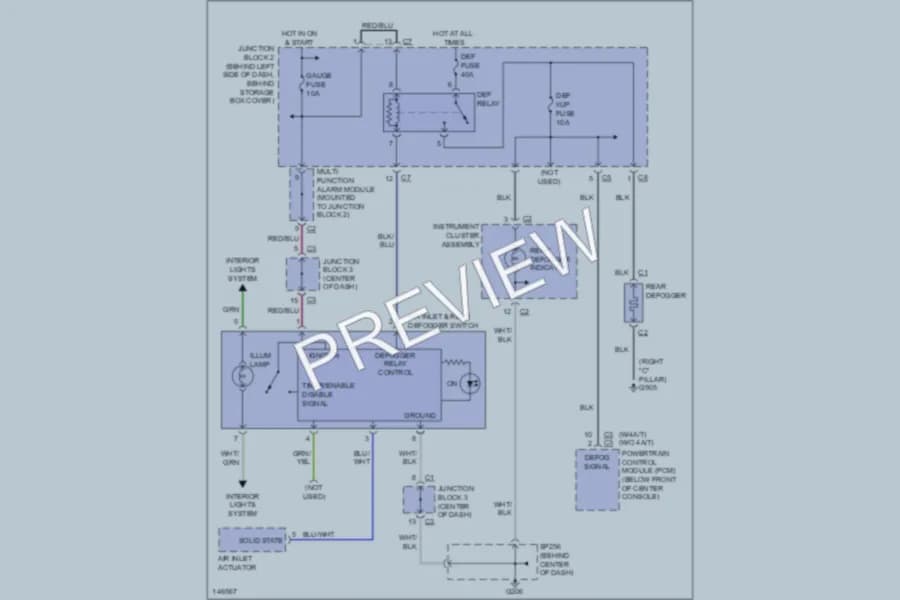 2001 Chevrolet Prizm Defoggers wiring diagram preview