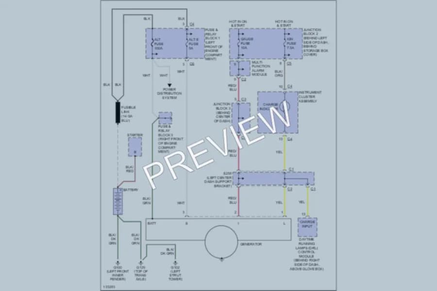 2001 Chevrolet Prizm Starting Charging wiring diagram preview