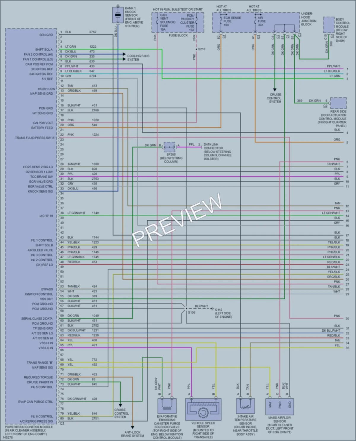 2001 Chevrolet Venture Engine Performance wiring diagram preview