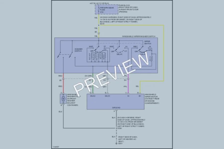 2001 Chevrolet Venture Wiper Washer wiring diagram preview