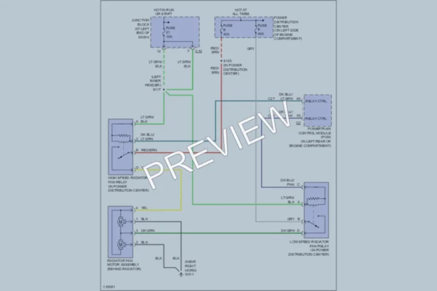 2001 Chrysler 300M Cooling Fan wiring diagram preview