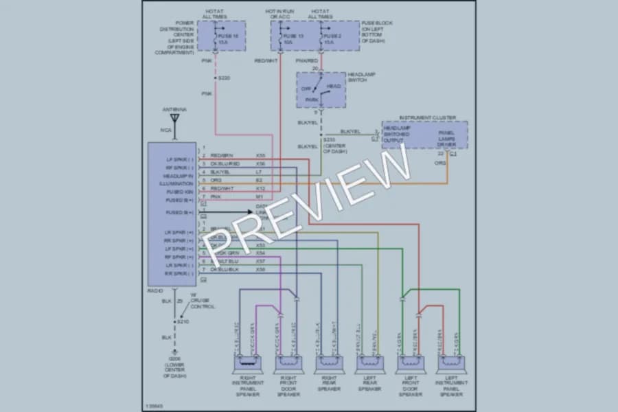 2001 Chrysler PTCruiser Radio wiring diagram preview