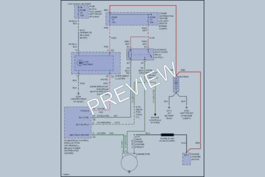 2001 Chrysler PTCruiser Starting Charging wiring diagram preview