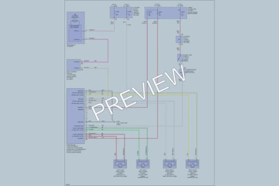 2001 Chrysler Convertible Anti Lock Brakes wiring diagram preview with protected circuit layout