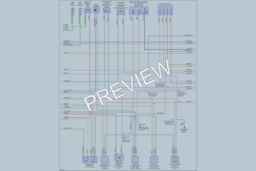 2001 Chrysler Convertible Engine Performance wiring diagram preview with protected circuit layout