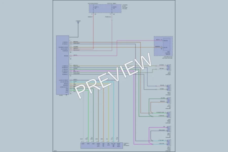 2001 Chrysler Convertible Radio wiring diagram preview with protected circuit layout