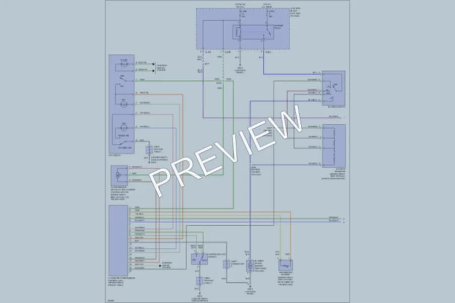 2001 Chrysler Coupe Air Conditioning wiring diagram preview with protected circuit layout