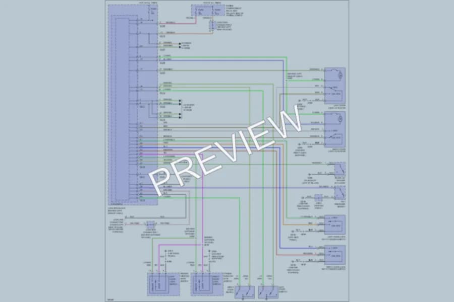 2001 Chrysler Coupe Power Door Locks wiring diagram preview with protected circuit layout