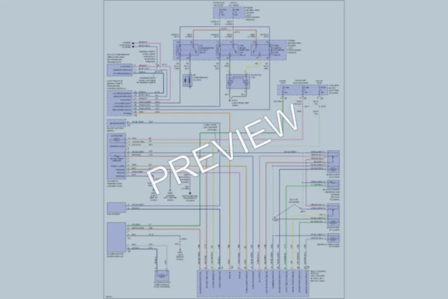 2001 Chrysler Sedan Air Conditioning wiring diagram preview with protected circuit layout