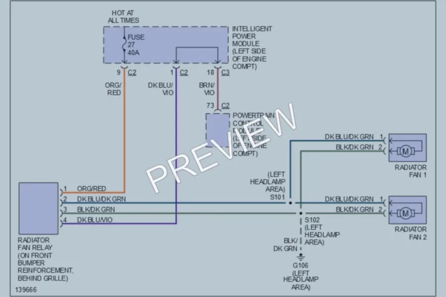 2001 Chrysler TownCountry Cooling Fan wiring diagram preview