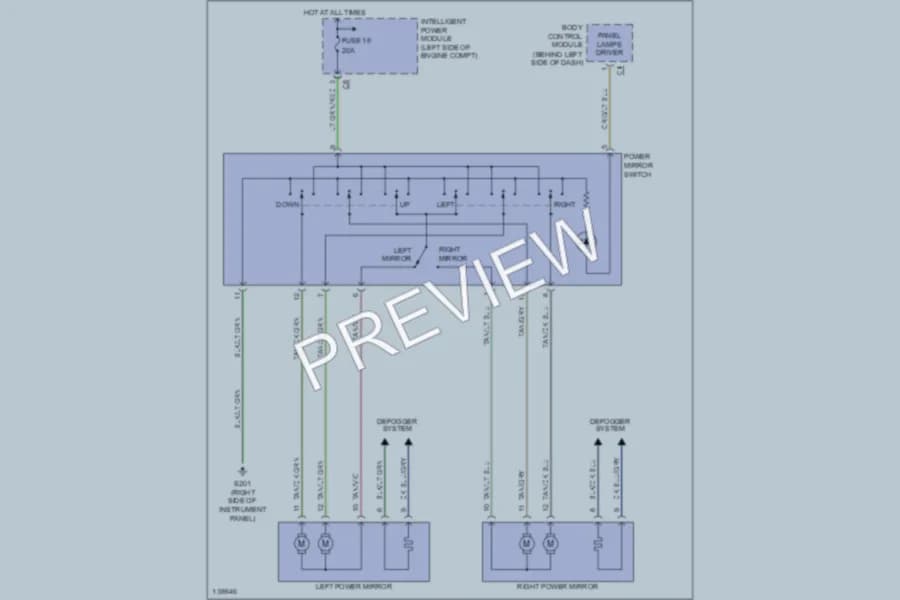 2001 Chrysler TownCountry Power Mirrors wiring diagram preview
