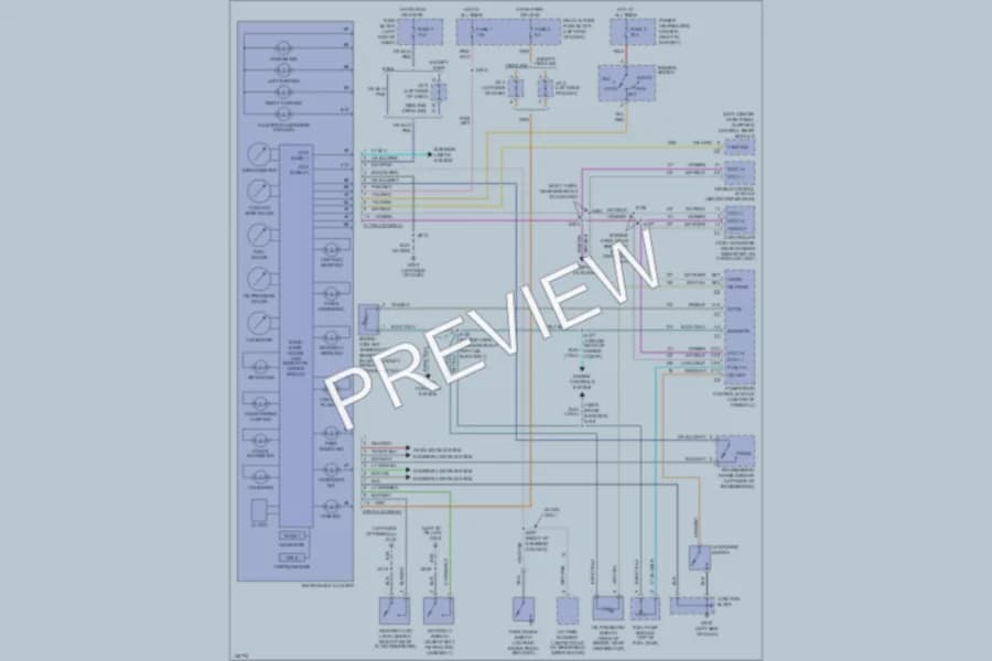 2001 Dodge B1500 Instrument Cluster wiring diagram preview with protected circuit layout