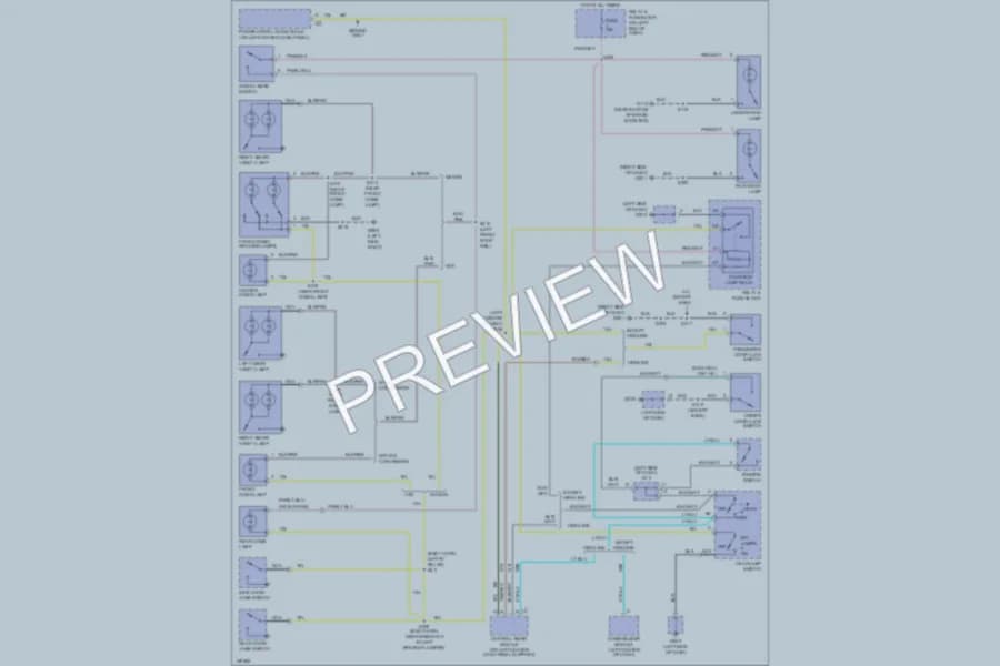 2001 Dodge B2500 Interior Lights wiring diagram preview with protected circuit layout