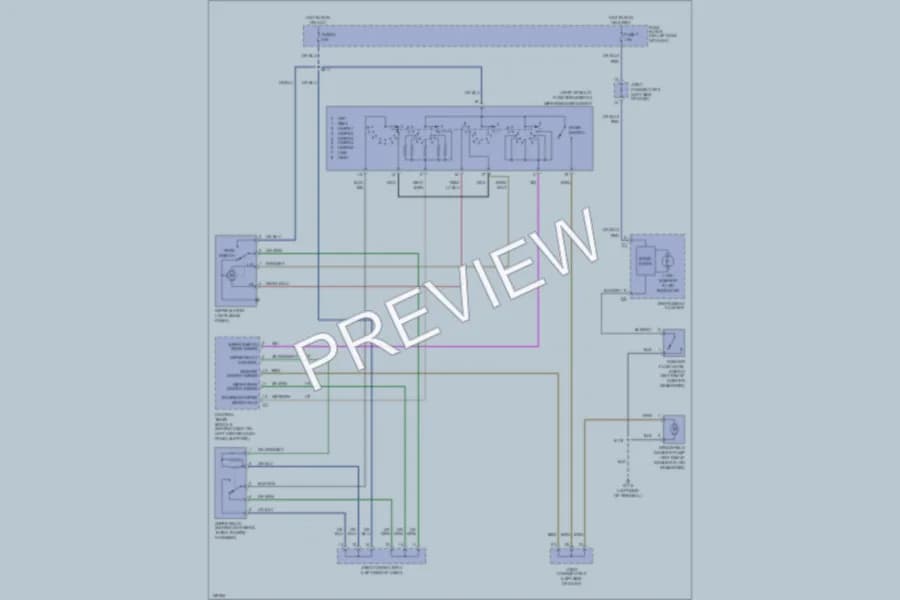 2001 Dodge B2500 Wiper Washer wiring diagram preview with protected circuit layout