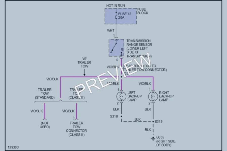 2001 Dodge B3500 Exterior Lights wiring diagram preview with protected circuit layout