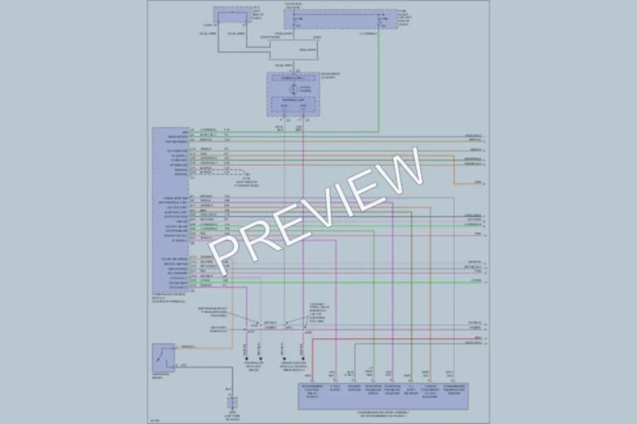 2001 Dodge B3500 Transmission wiring diagram preview with protected circuit layout