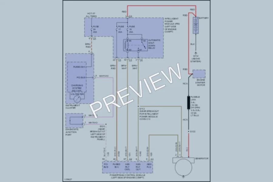 2001 Dodge Caravan Starting Charging wiring diagram preview