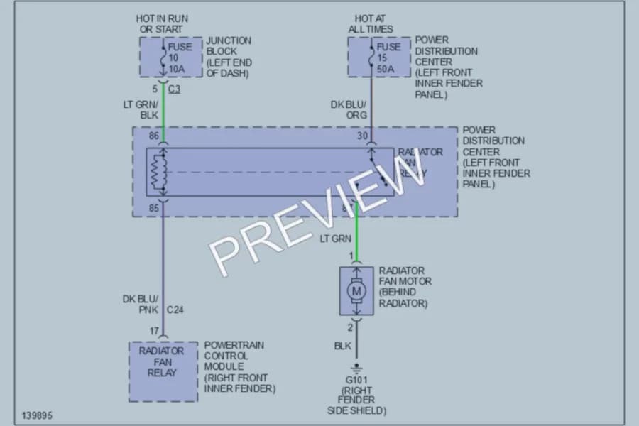 2001 Dodge Durango Cooling Fan wiring diagram preview