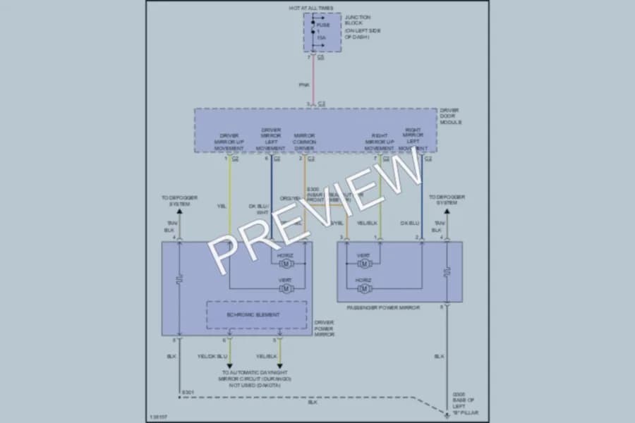 2001 Dodge Durango Power Mirrors wiring diagram preview