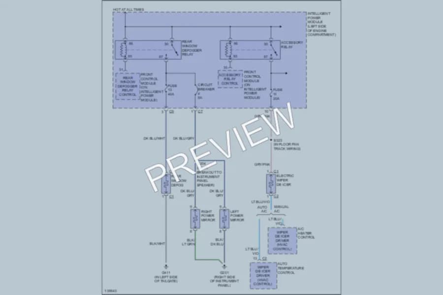 2001 Dodge GrandCaravan Defoggers wiring diagram preview