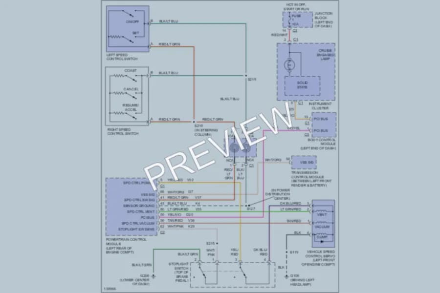 2001 Dodge Intrepid Cruise Control wiring diagram preview