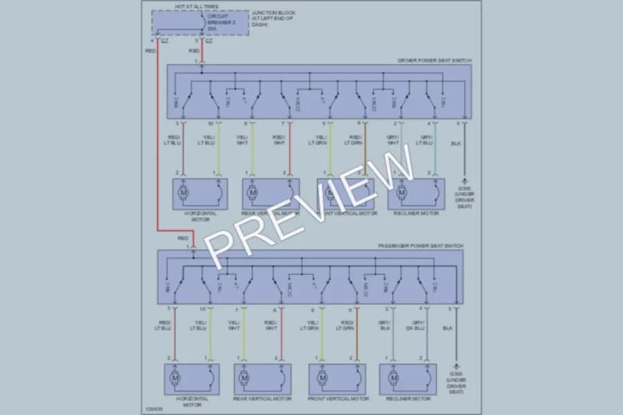 2001 Dodge Intrepid Power Seats wiring diagram preview