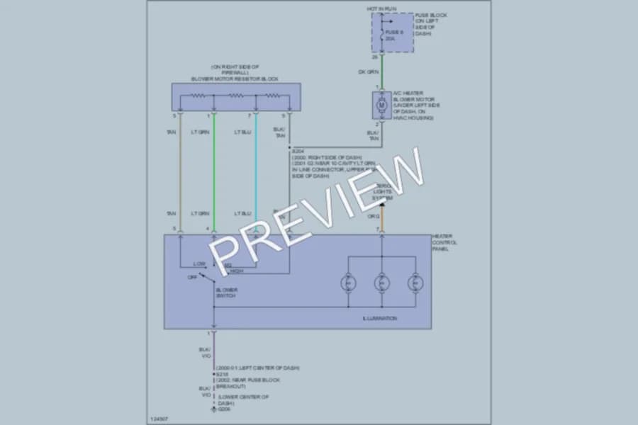 2001 Dodge Neon Air Conditioning wiring diagram preview