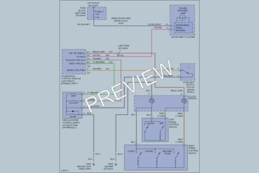 2001 Dodge Neon Cruise Control wiring diagram preview