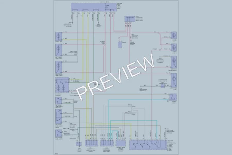 2001 Dodge R3500 Interior Lights wiring diagram preview with protected circuit layout