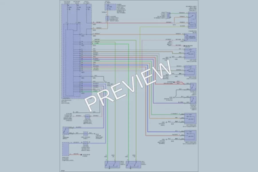 2001 Dodge 2D Coupe Anti Theft wiring diagram preview with protected circuit layout