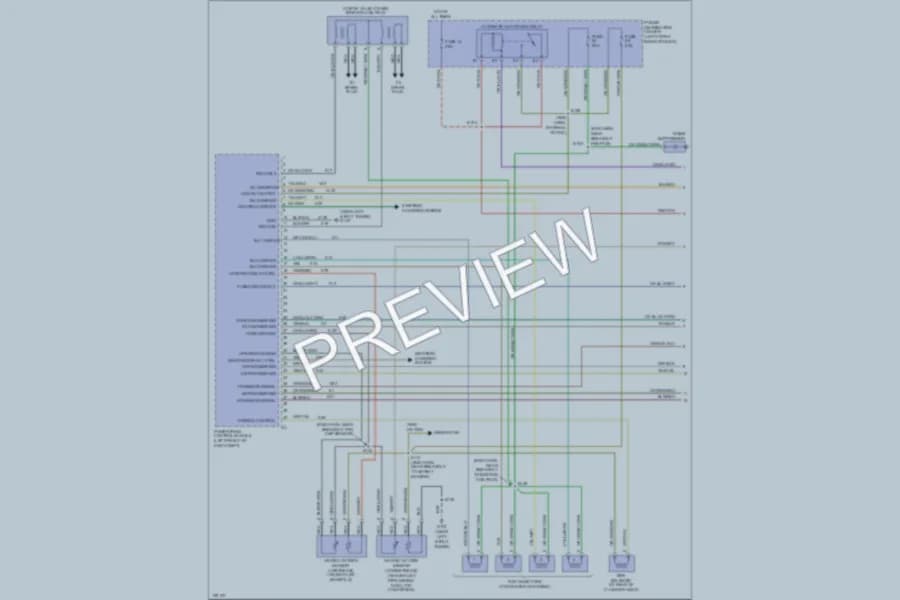 2001 Dodge 4D Sedan Engine Performance wiring diagram preview with protected circuit layout