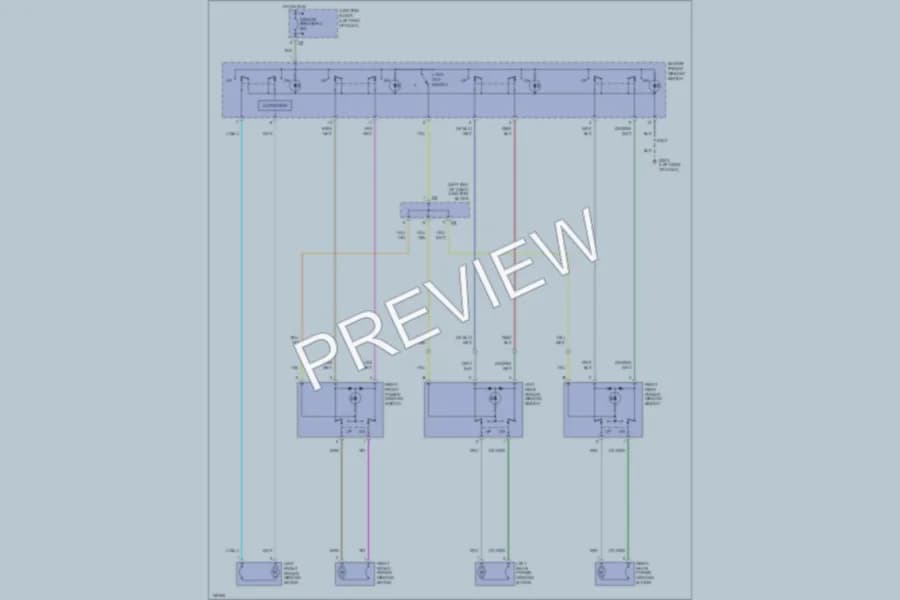 2001 Dodge 4D Sedan Power Windows wiring diagram preview with protected circuit layout