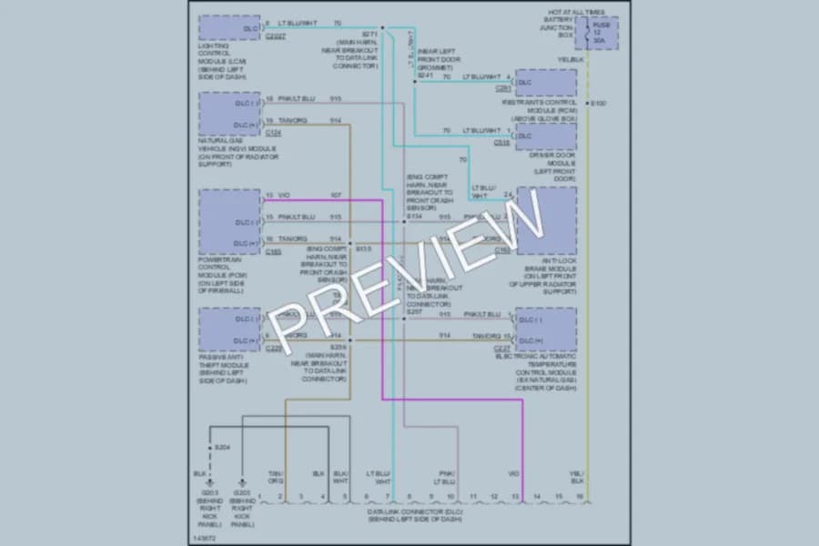 2001 Ford CrownVictoria Computer Data Lines wiring diagram preview